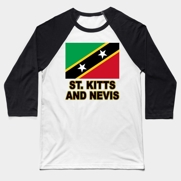 The Pride of St. Kitts and Nevis - Flag Design Baseball T-Shirt by Naves